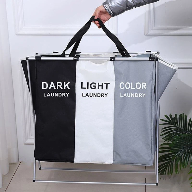 3 Section Printed Laundry Basket